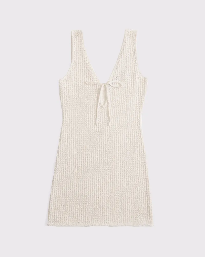 Crochet-Style Mini Dress Coverup