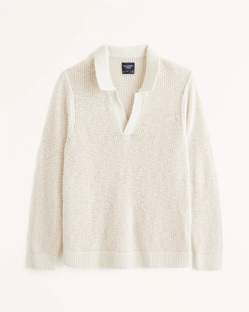 Long-Sleeve Johnny Collar Sweater Polo