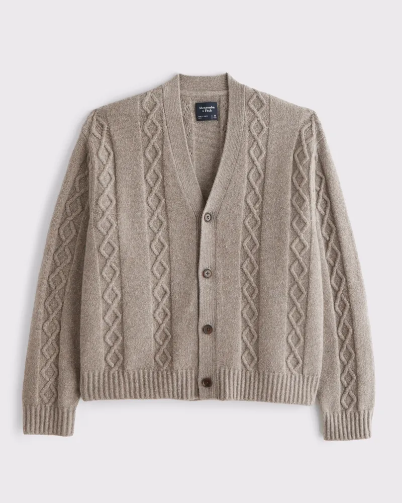 Cropped Cable Cardigan