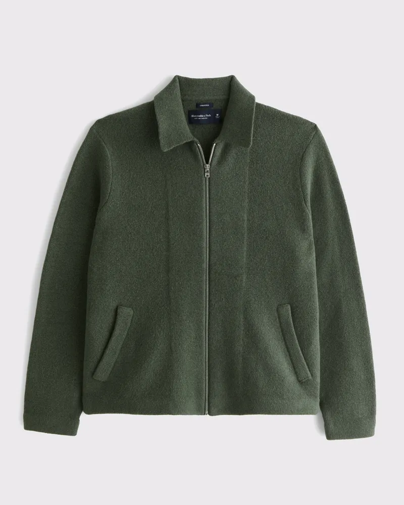 Cropped Sweater Shirt Jacket