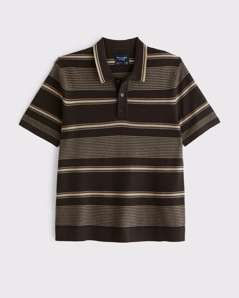 Striped 3-Button Sweater Polo
