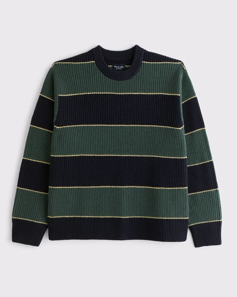 Oversized Striped Crew Sweater