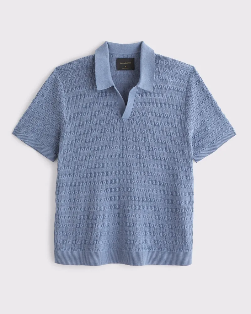 Pima Cotton Cable Johnny Collar Sweater Polo