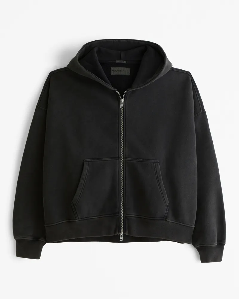 Cropped Essential Full-Zip Hoodie