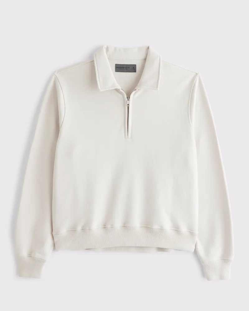Essential Cropped Half-Zip Sweatshirt