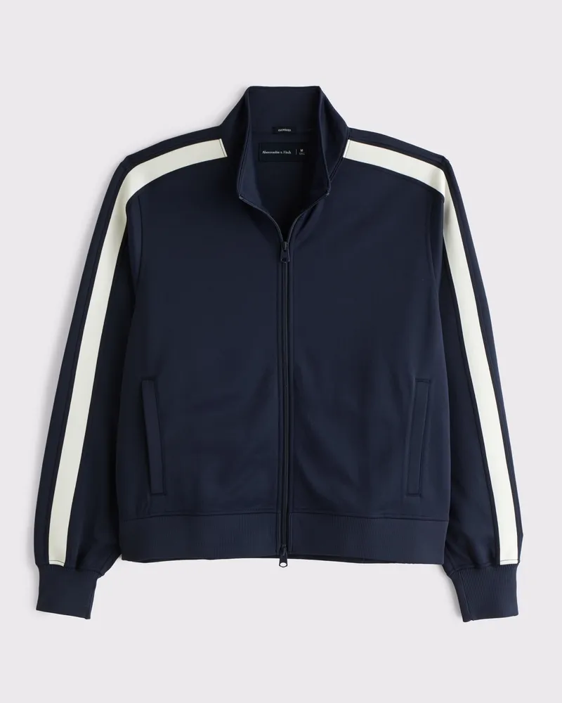 Cropped Tricot Full-Zip Jacket