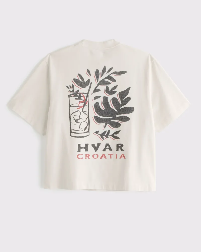 Premium Heavyweight Cropped Beach Club Graphic Tee