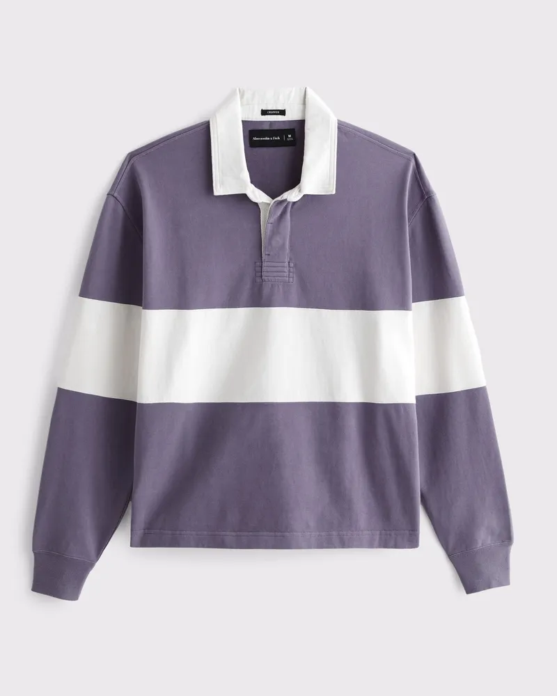 Long-Sleeve Cropped Rugby Polo