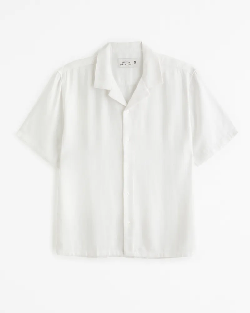 Camp Collar Linen-Blend Shirt