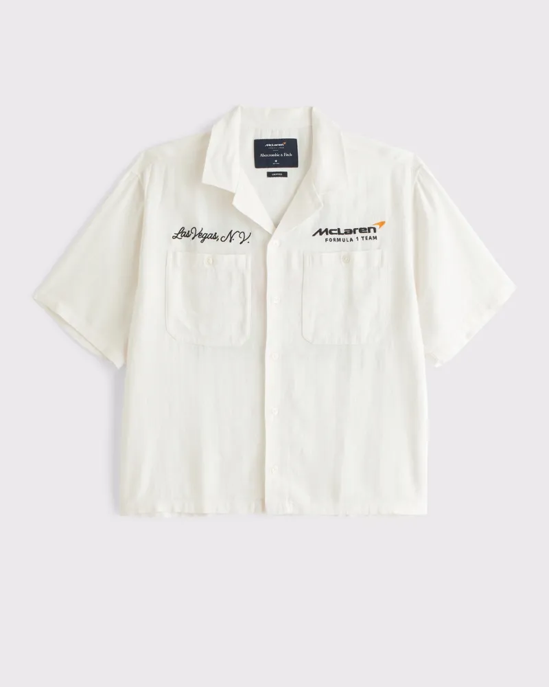Short-Sleeve Cropped McLaren Workwear Button-Up Shirt