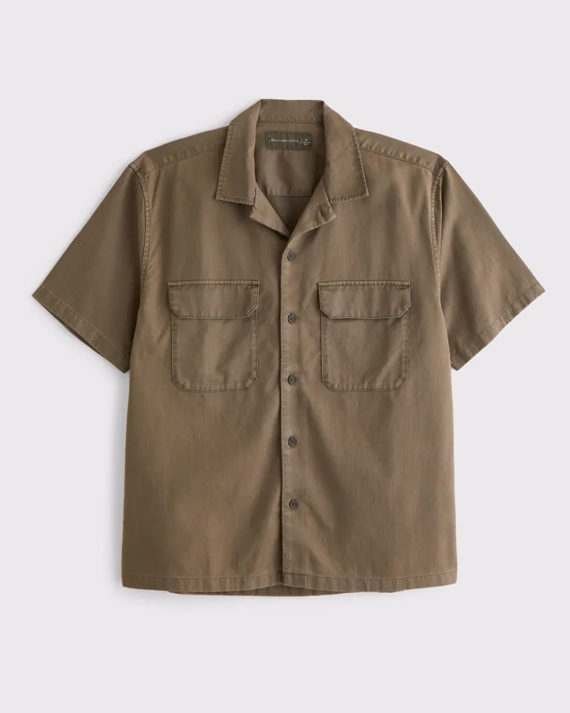 Camp Collar Button-Up Shirt