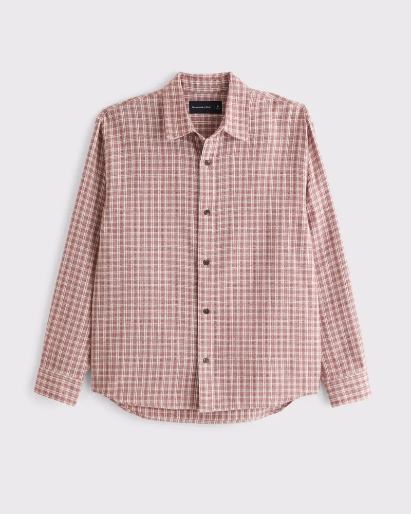 Long-Sleeve Plaid Button-Up Shirt