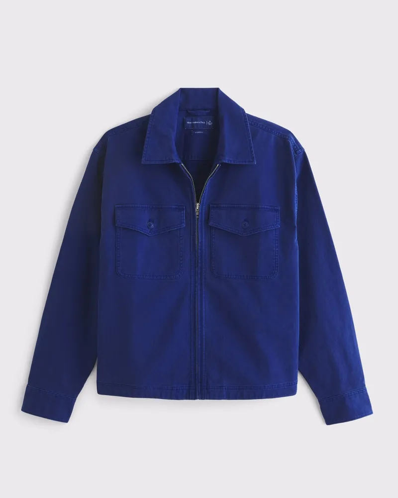 Twill Zip Shirt Jacket
