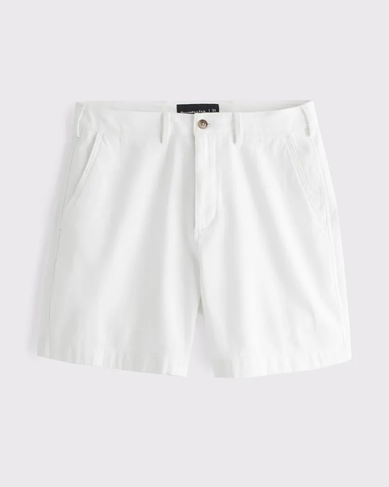 Linen-Blend Plainfront Short