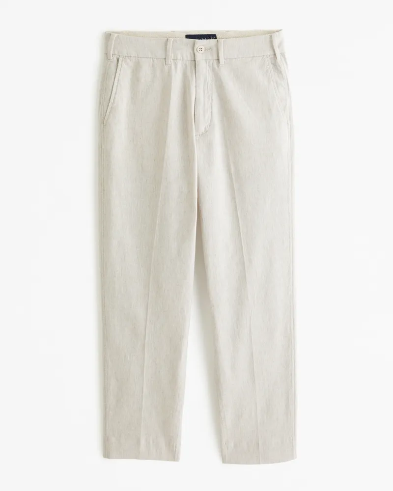 Loose Linen-Blend Permacrease Trouser
