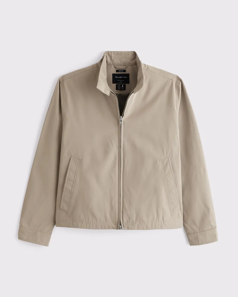 Cropped Mockneck Harrington Jacket