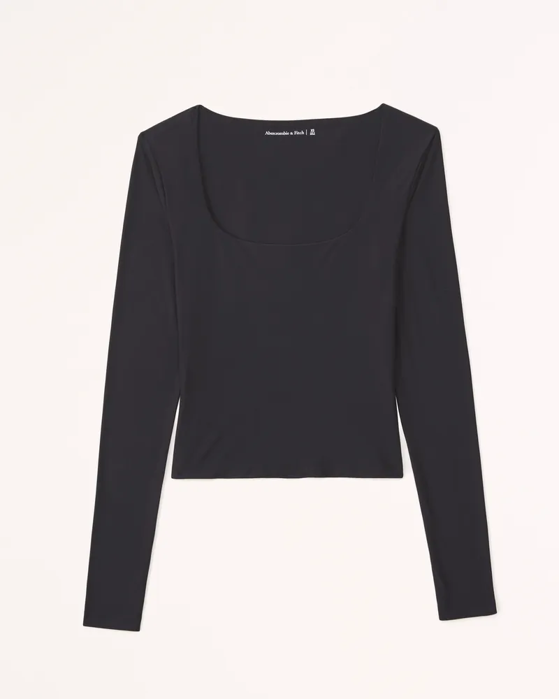 Soft Matte Seamless Long-Sleeve Squareneck Top