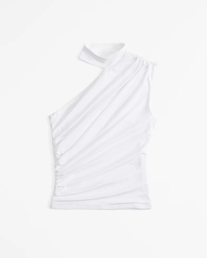 Asymmetrical Draped Mockneck Top