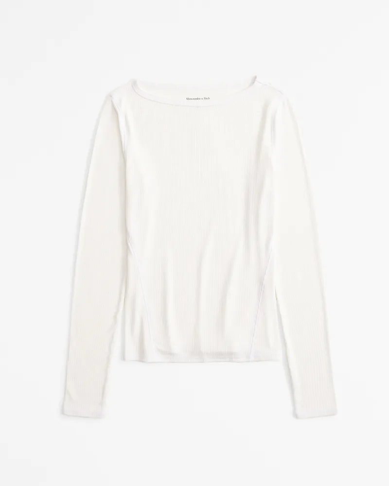 Long-Sleeve Featherweight Rib Tuckable Slash Top