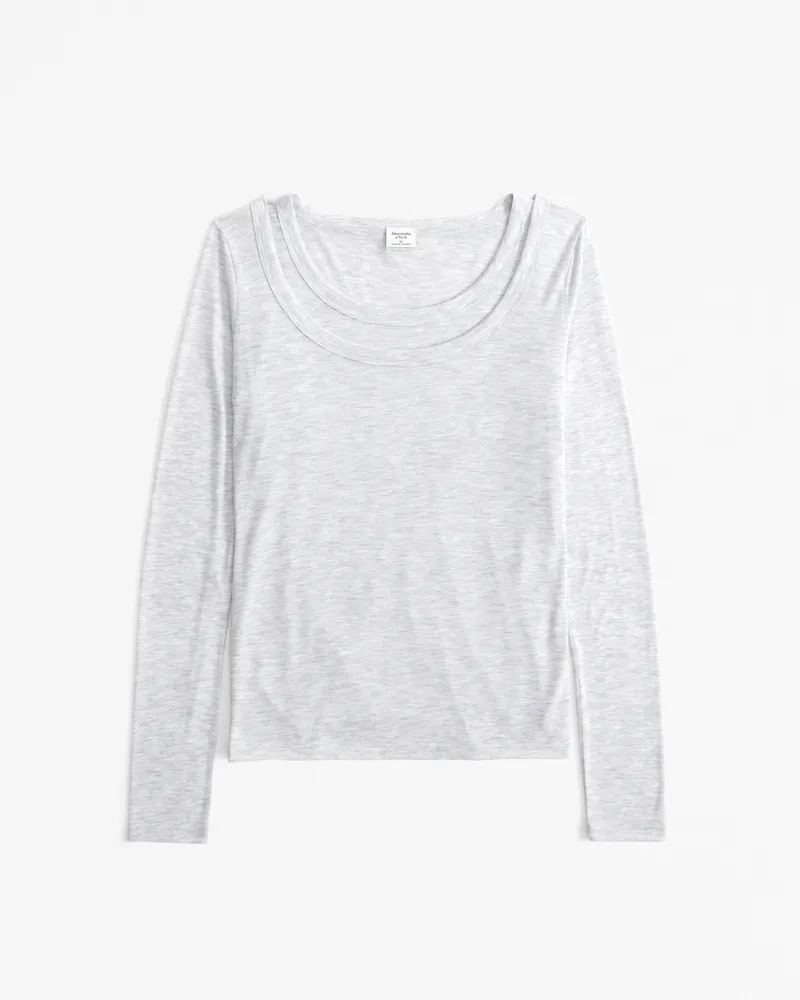 Long-Sleeve Balletic Scoopneck Top
