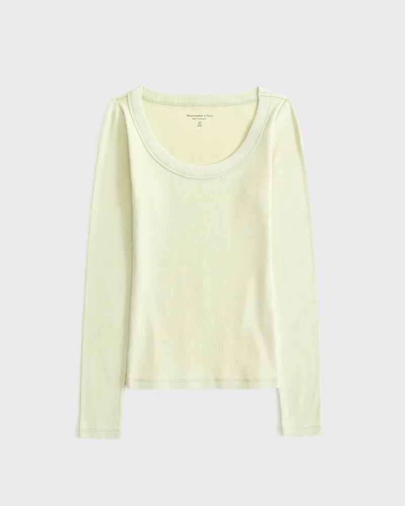 Long-Sleeve Balletic Scoopneck Top