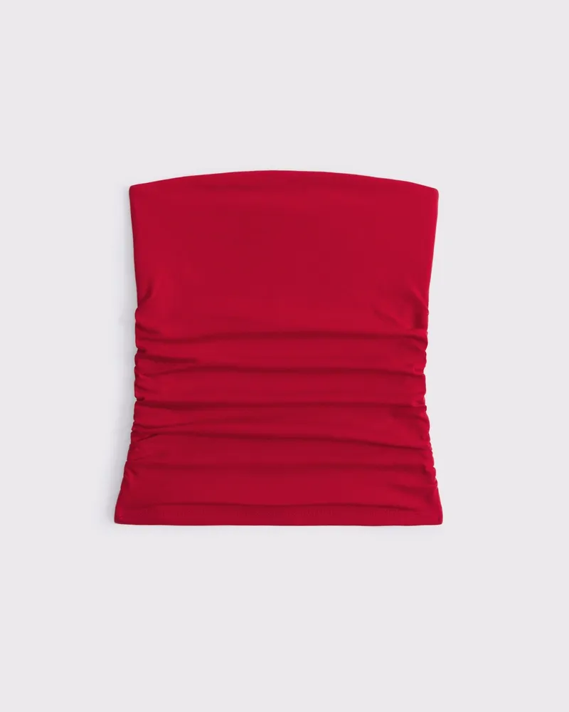 Cotton-Blend Seamless Fabric Ruched Tube Top
