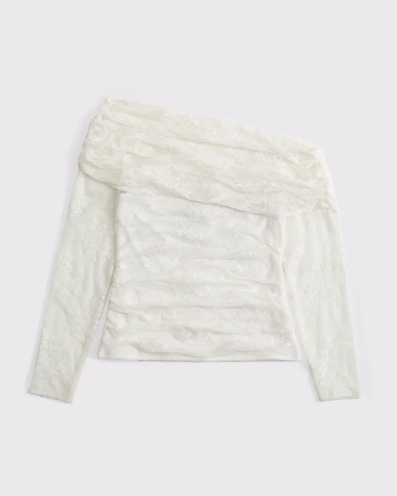 Asymmetrical Foldover Lace Top