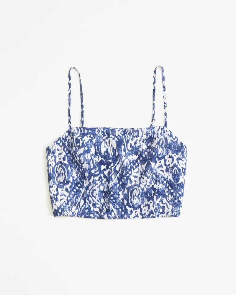 Crinkle Textured Squareneck Set Top