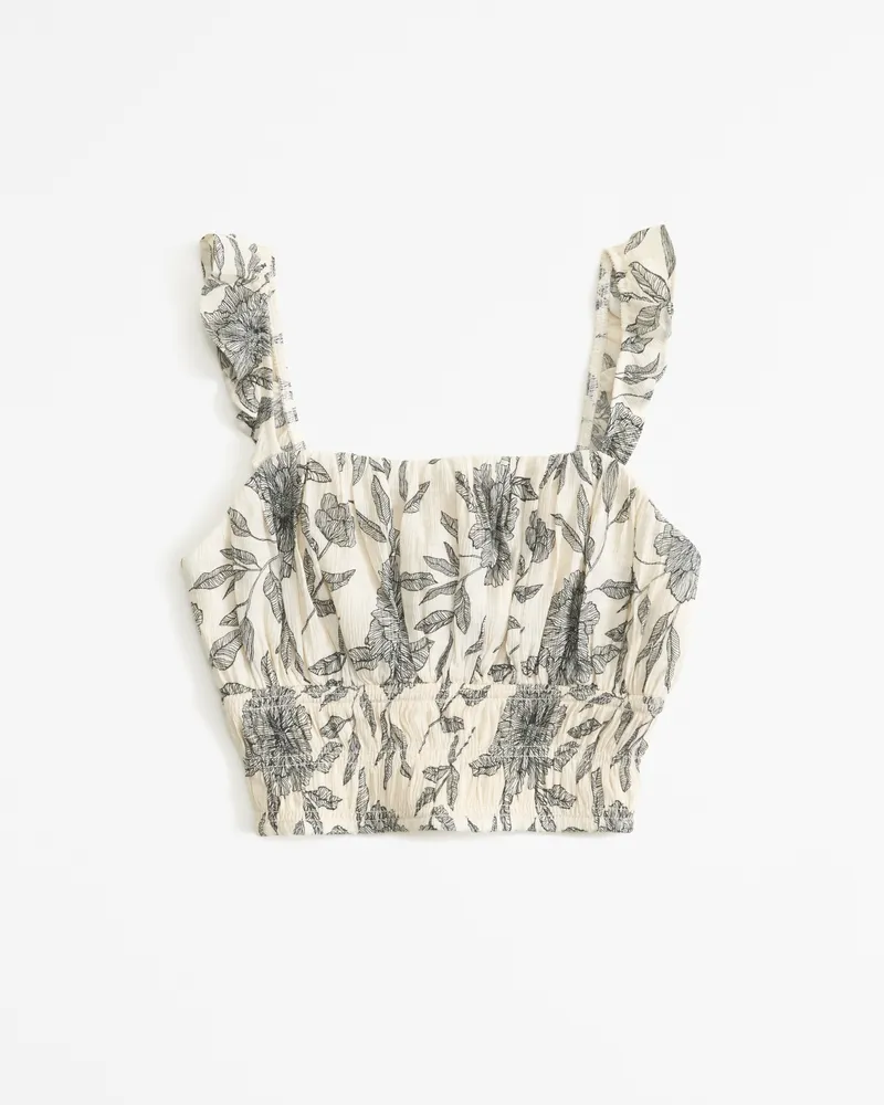Crinkle Textured Ruffle Set Top