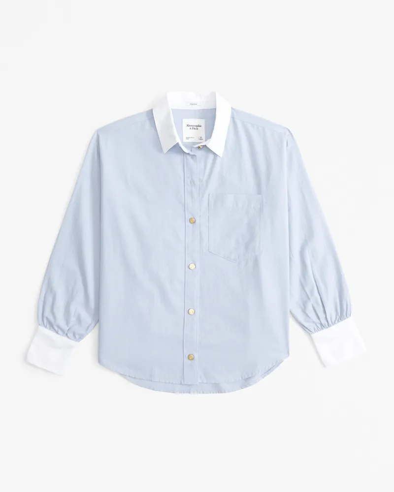 Gold Button Relaxed Oxford Shirt