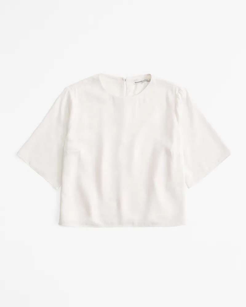 Crinkle Textured Woven Tee