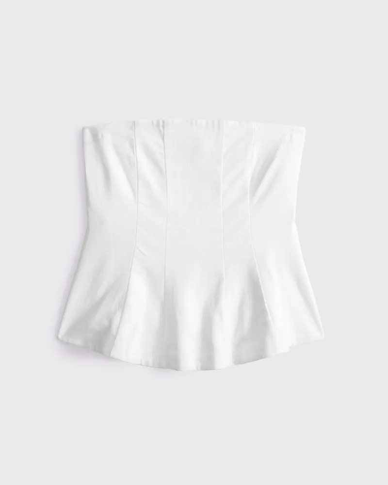 Strapless Peplum Tailored Tube Top