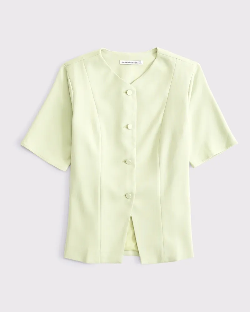 Short-Sleeve Tailored Vest Top