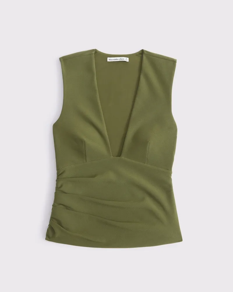 Bra-Free Plunge Ruched Top