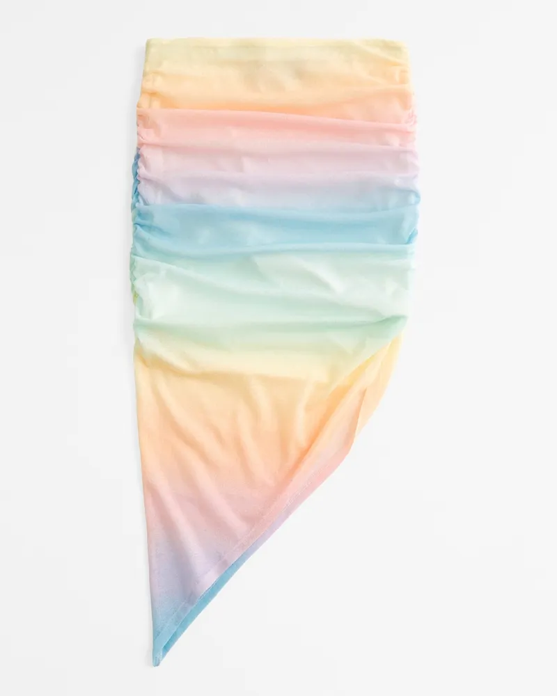 Pride Mesh Asymmetrical Midi Skirt