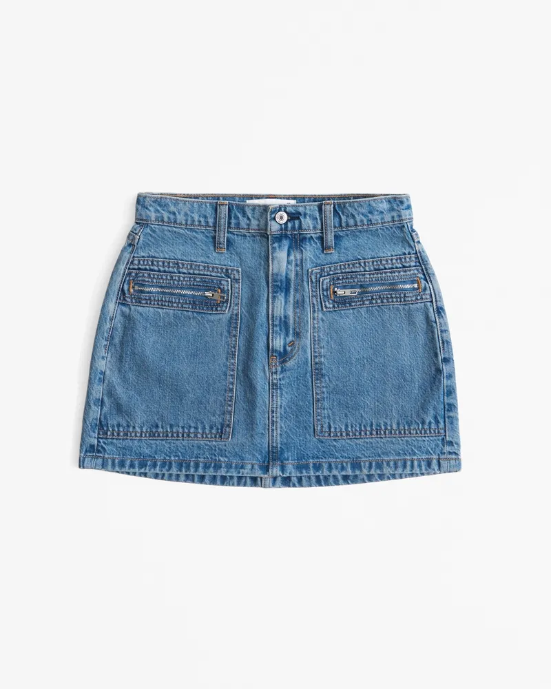 Cargo Pocket Denim Mini Skirt