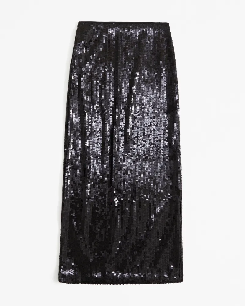 Sequin Sheer Maxi Skirt