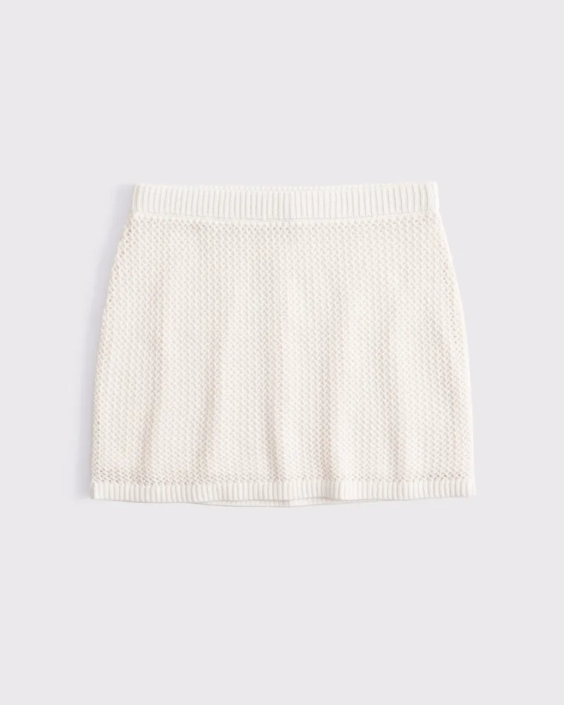 Mid Rise Crochet-Style Mini Skirt