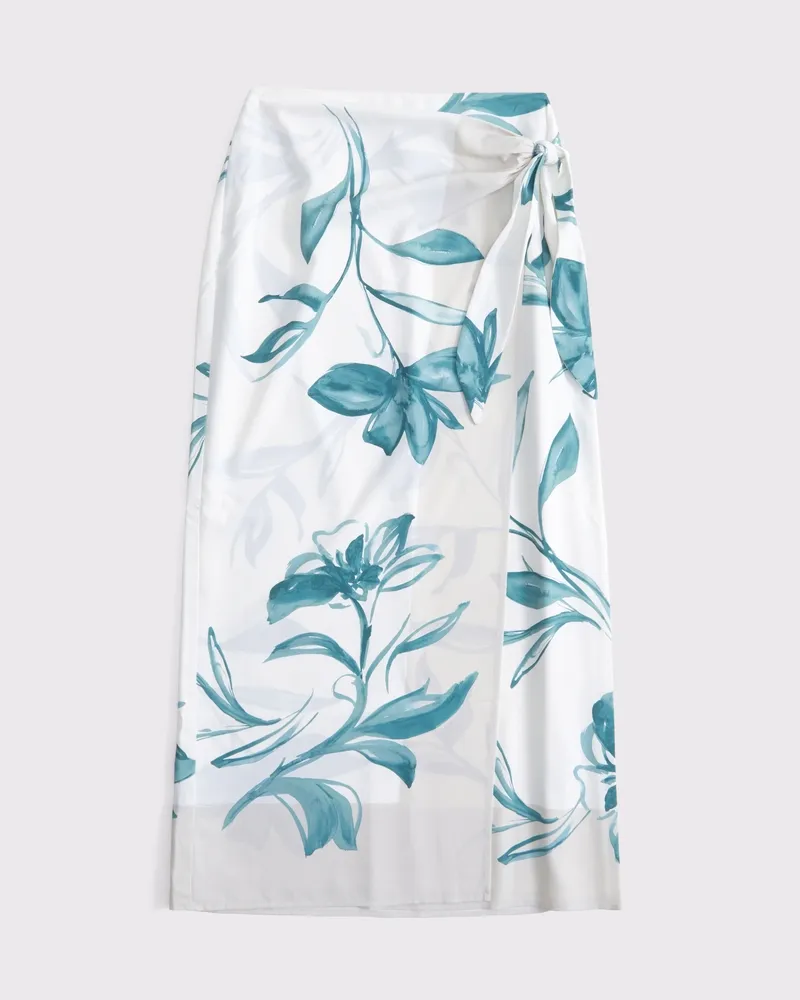 Mid Rise Wrap Maxi Skirt