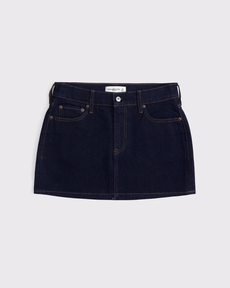 Mid Rise Denim Mini Skirt