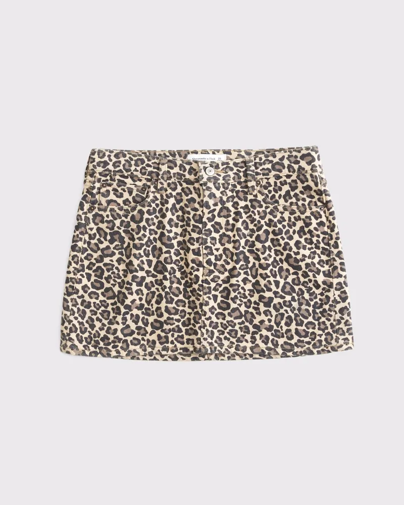 Mid Rise Denim Mini Skirt