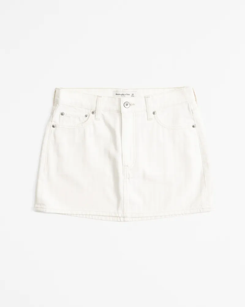 Mid Rise Denim Mini Skirt