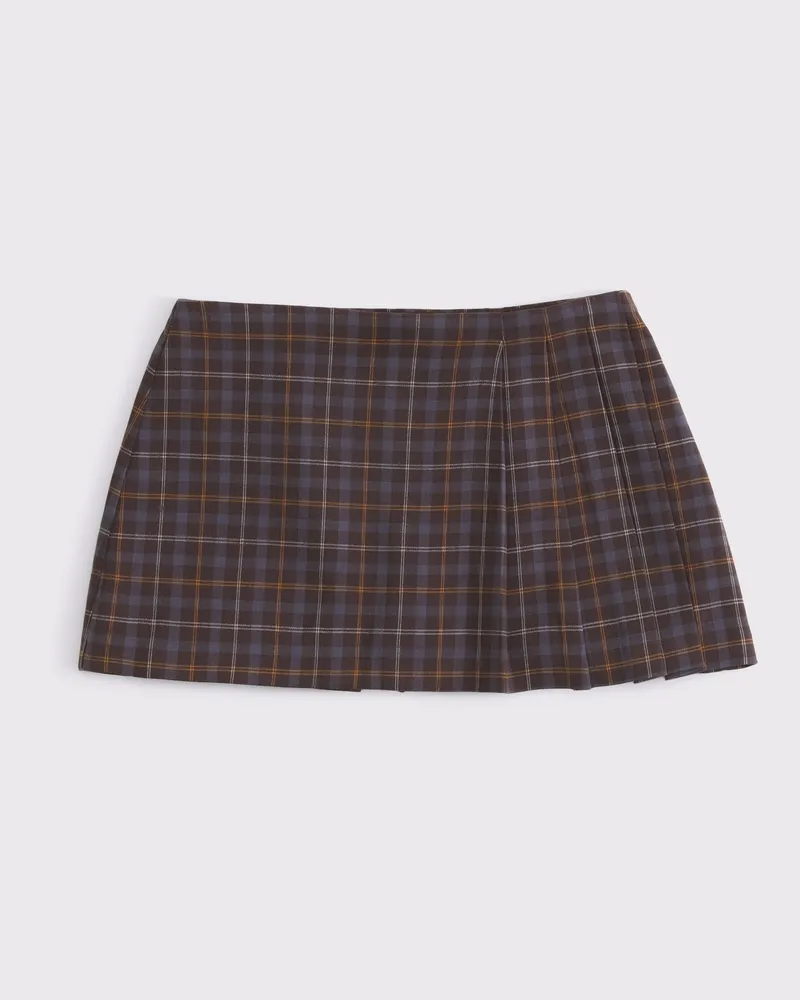 Mid Rise Pleated Wrap Mini Skort