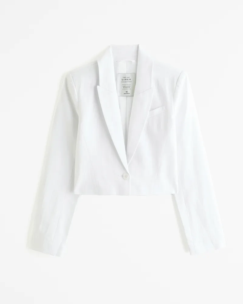 Premium Linen Cropped Blazer