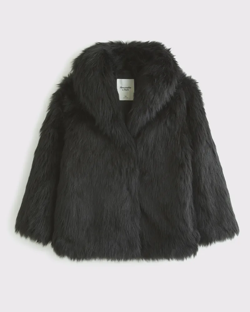 Shawl Collar Faux Fur Coat