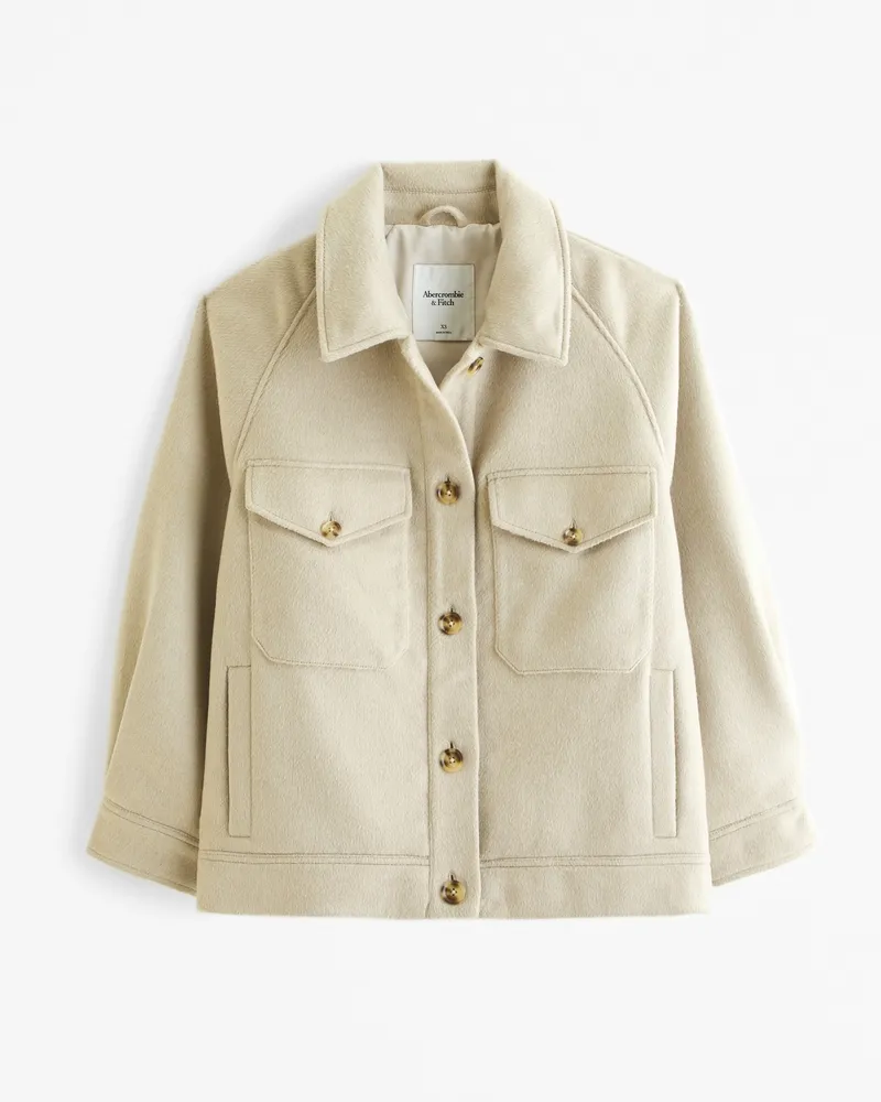 Wool-Blend Utility Shirt Jacket