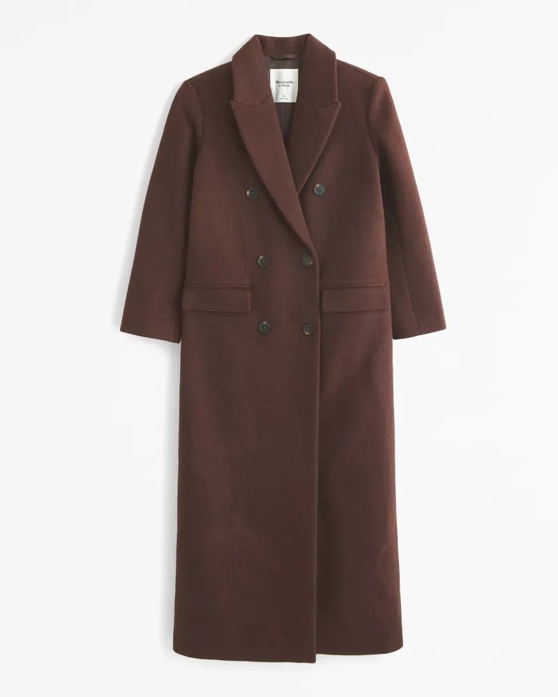 Wool-Blend Double-Breasted Coat