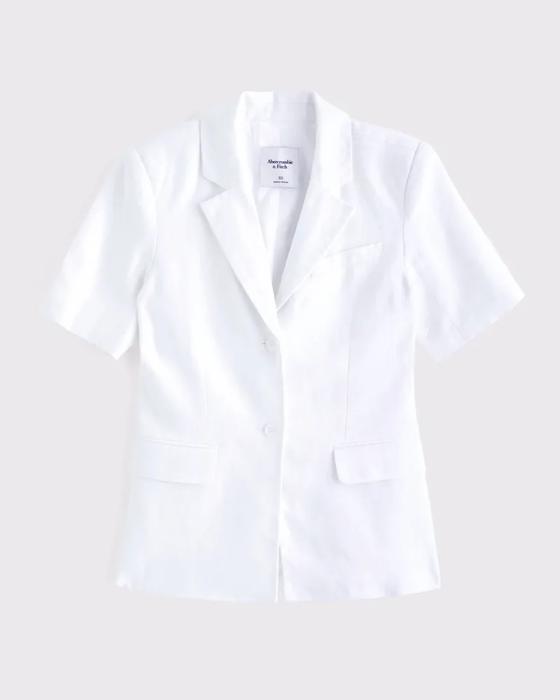 Short-Sleeve Premium Linen Blazer