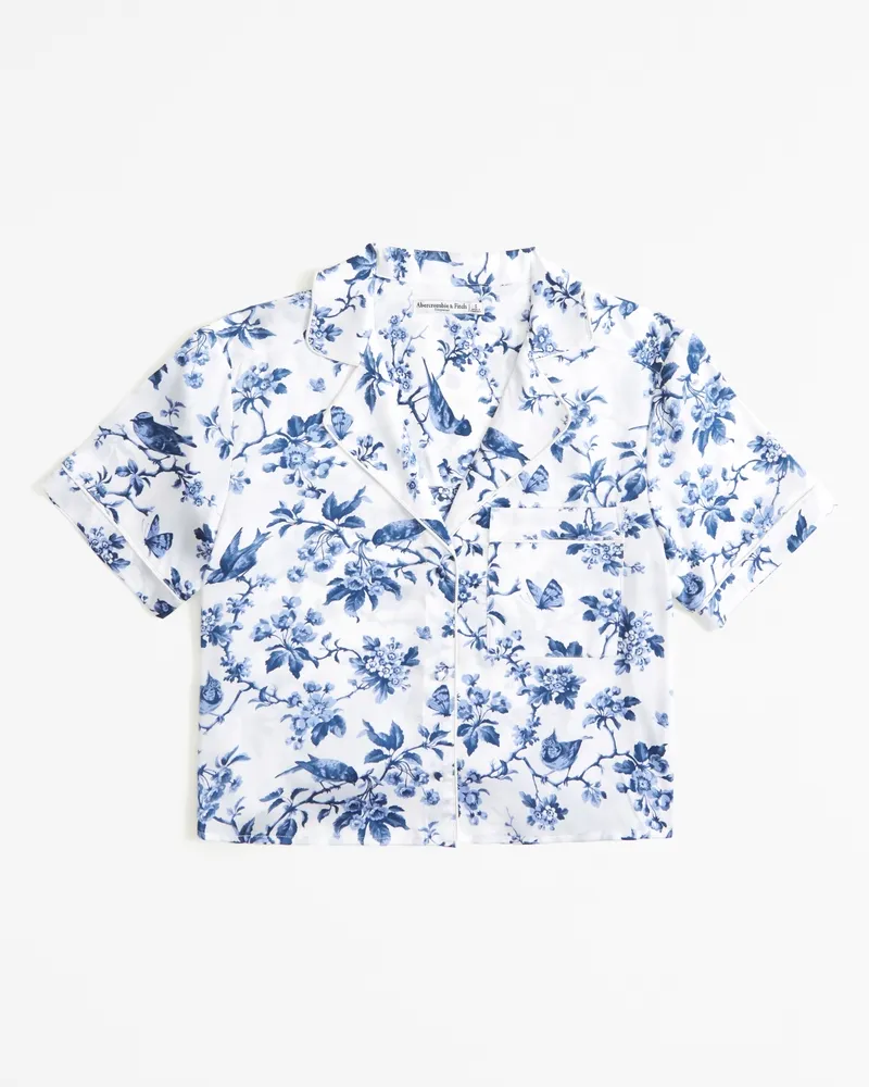 Short-Sleeve Satin Sleep Shirt