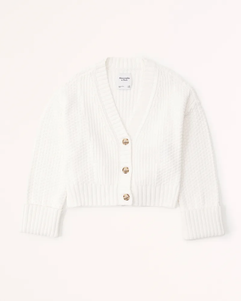 Cotton-Blend Seed Stitch Cardigan